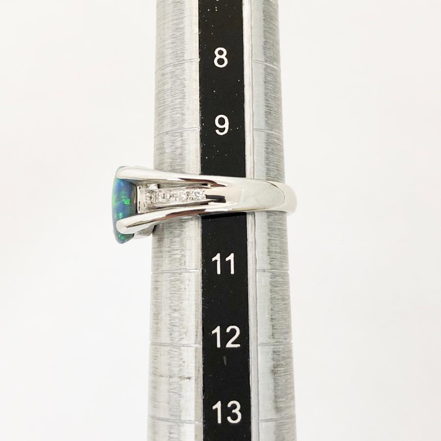 Pt900 ブラックオパール ダイヤ ファッションリング O 1.18ct D 0.07ct 