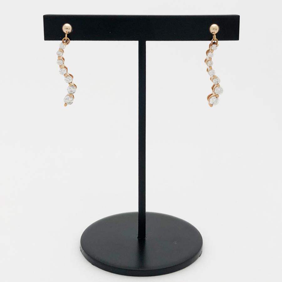 K18PG ダイヤ　デザインピアス　D0.25ct×2 1.9g K18PG ダイヤモンド ピアス ダイヤ 0.25ct×2 1.9g : すぎ質店 - 通販