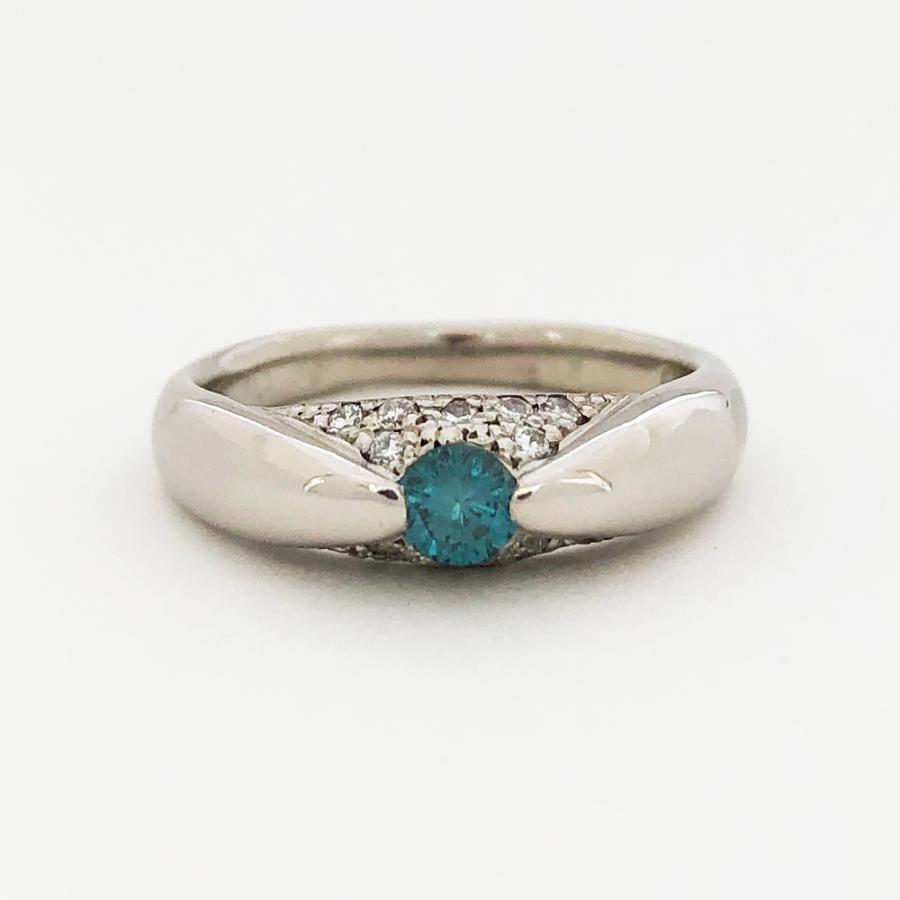 中古】Pt900 ダイヤ ファッションリング D 0.17ct 0.12ct 8号 5.3g 