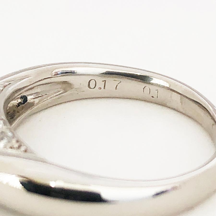 中古】Pt900 ダイヤ ファッションリング D 0.17ct 0.12ct 8号 5.3g 