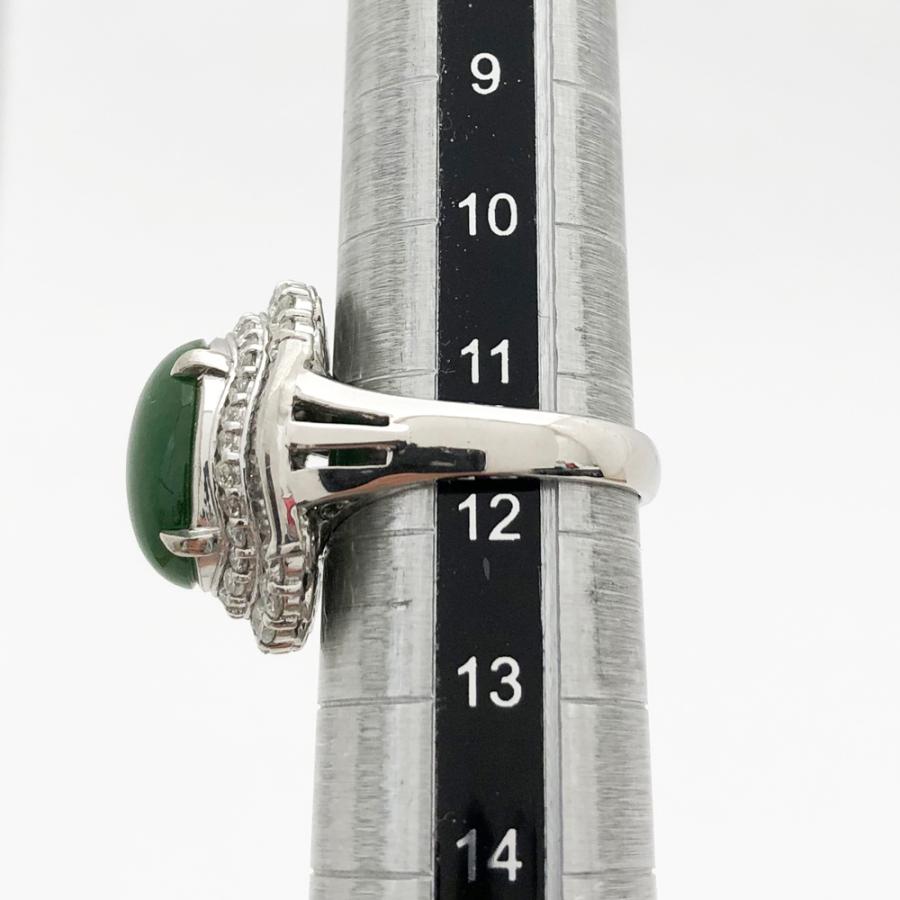 中古】Pt900 ヒスイ ファッションリング 指輪 H5.90ct D1.44ct 12号 