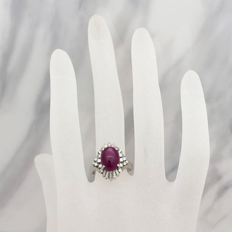中古】Pt900 ルビー ダイヤ ファッションリング 指輪 R5.94ct D0.70ct 