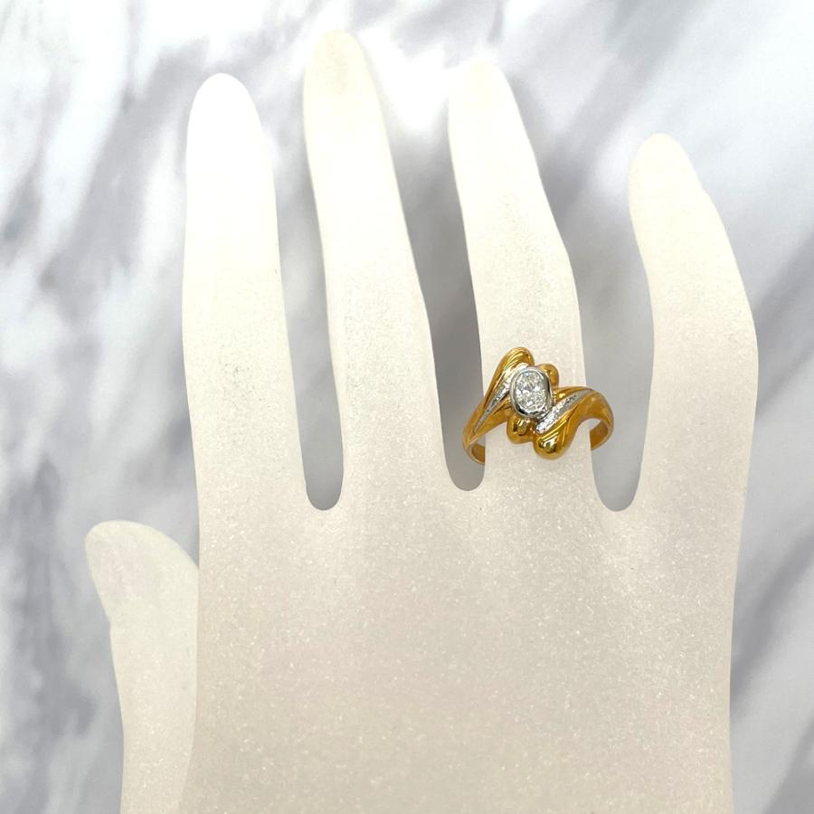 アクセサリー Pt900/K18DiaF.Ring K18／Pt900 ダイヤ ファッションリング 指輪 D0.30ct 13号 レディース