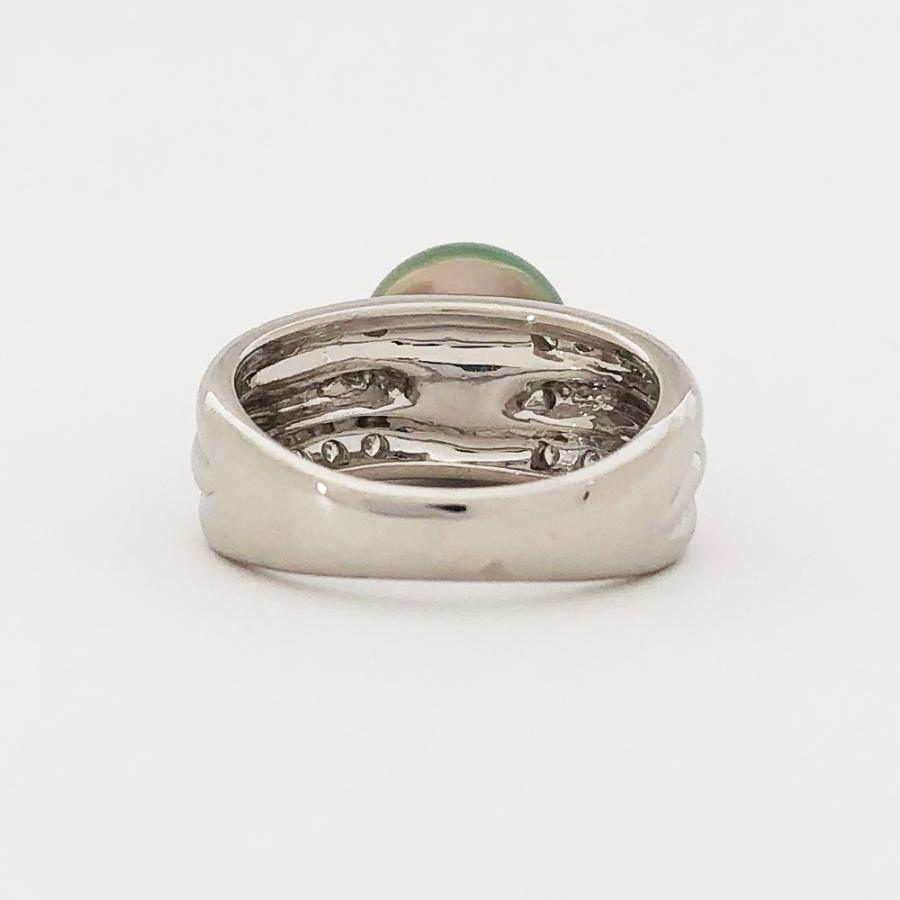 TASAKI タサキ ブラックパール ダイヤ リング Pt900 10.2mm D0.10ct 12 