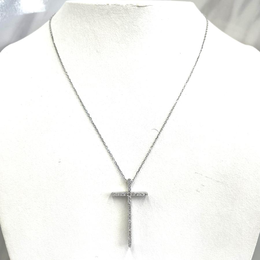 Pt900／Pt850 ダイヤ クロス ネックレス D0.46ct : すぎ質店 - 通販