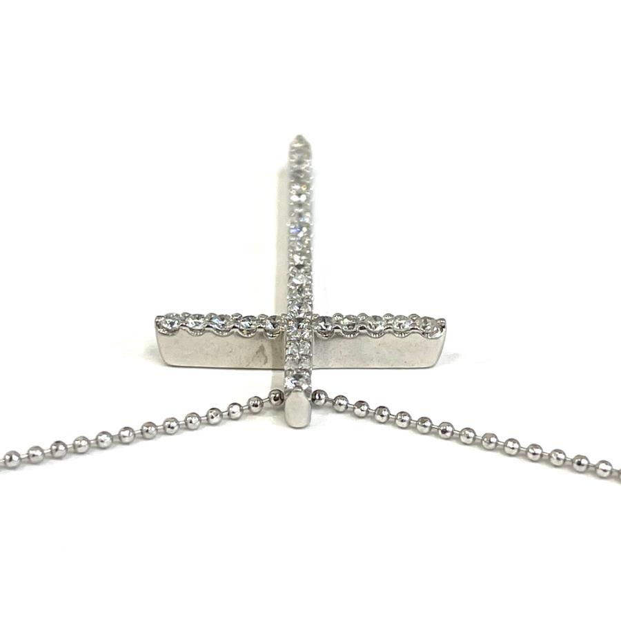 Pt900／Pt850 ダイヤ クロスネックレス D0.46ct pt900/pt850 ダイヤ
