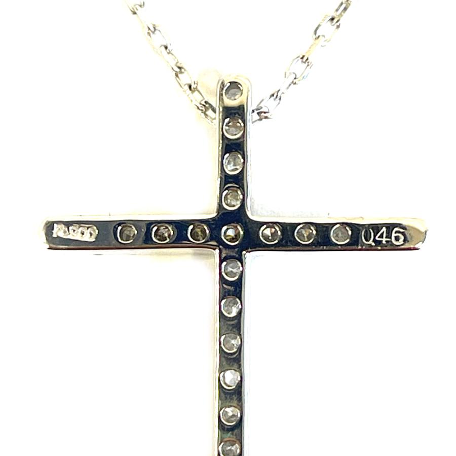 Pt900／Pt850 ダイヤ クロス ネックレス D0.46ct : すぎ質店 - 通販