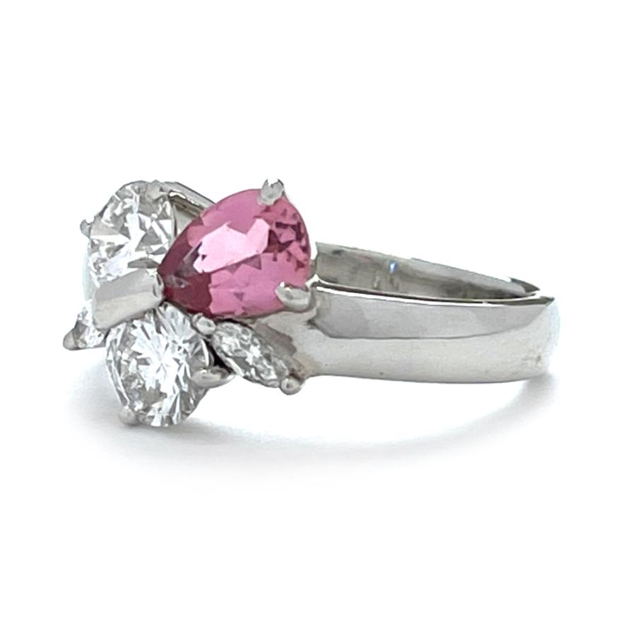 Pt900 ピンクトルマリン ダイヤ リング ピンクトルマリン0.59ct ダイヤ