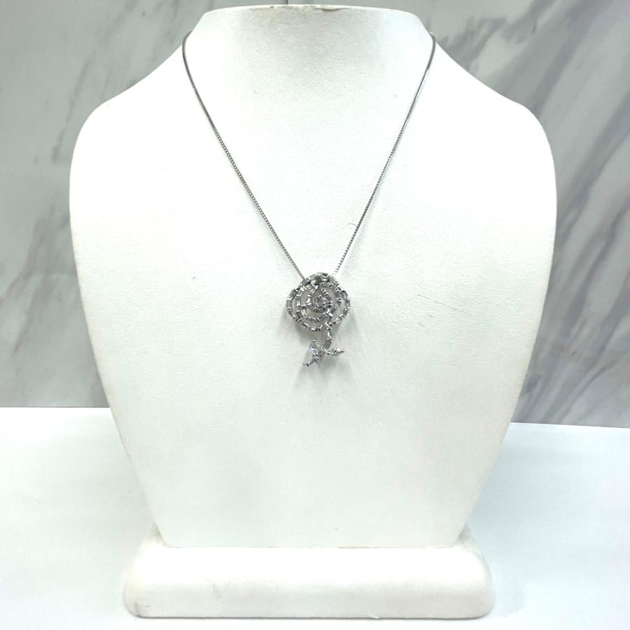 K18WG/Pt850 ダイヤ バラ ネックレス D 1.00ct : すぎ質店 - 通販 
