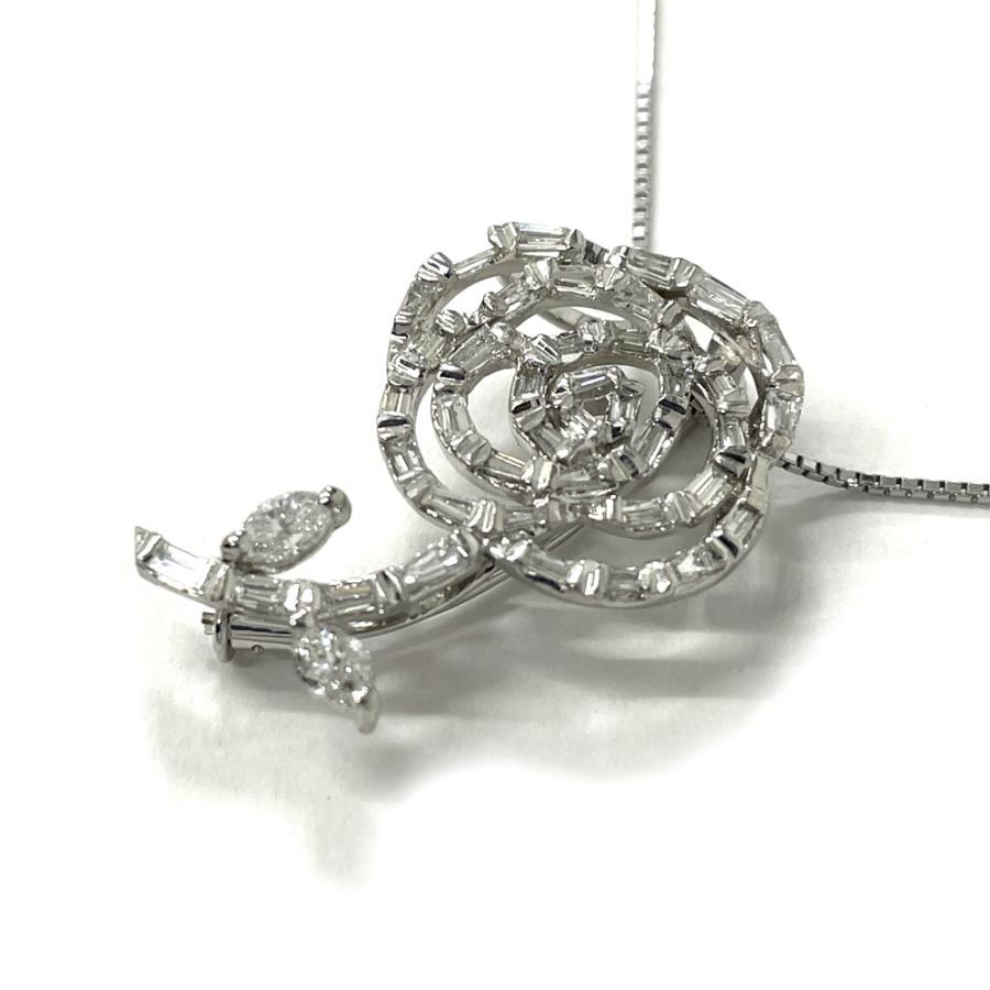 K18WG/Pt850 ダイヤ バラ ネックレス D 1.00ct : すぎ質店 - 通販 