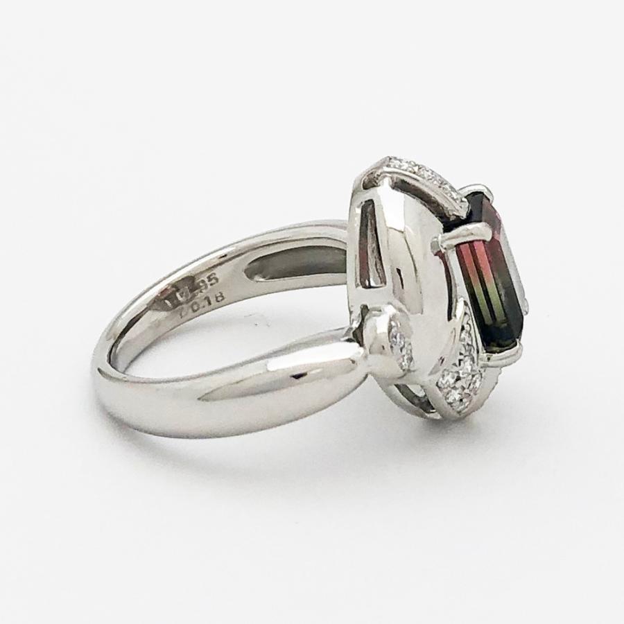 Pt900 トルマリン リング T1.95ct D0.18ct 11号 9.7g : すぎ質店 