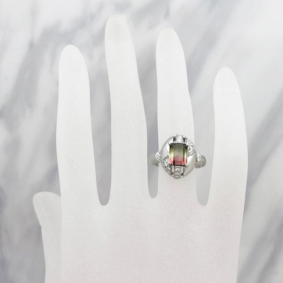 Pt900 トルマリン リング T1.95ct D0.18ct 11号 9.7g : すぎ質店 