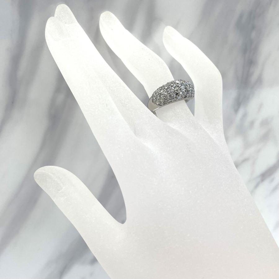 K18YG/Pt900 ダイヤ リボン リング・指輪 ダイヤモンド 7.5号 4.1g  