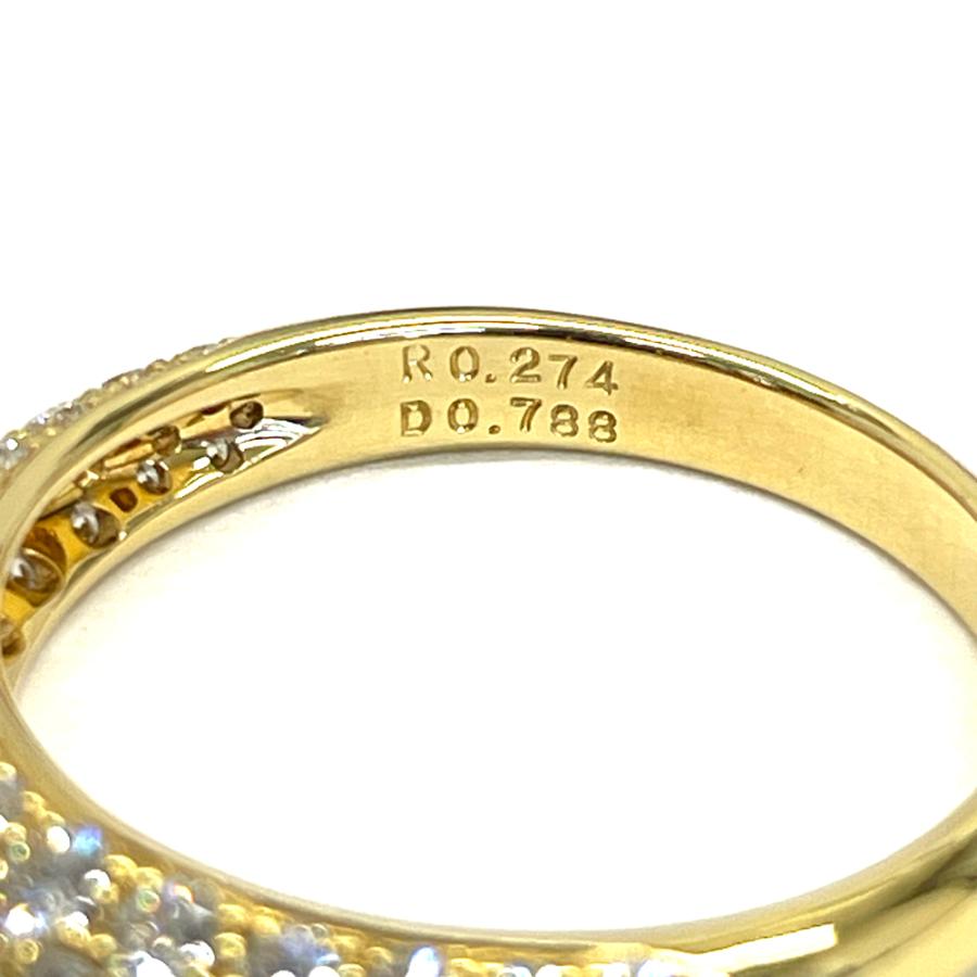 ギメル ルビー ダイヤ デザインリング K18 イエローゴールド サイズ14