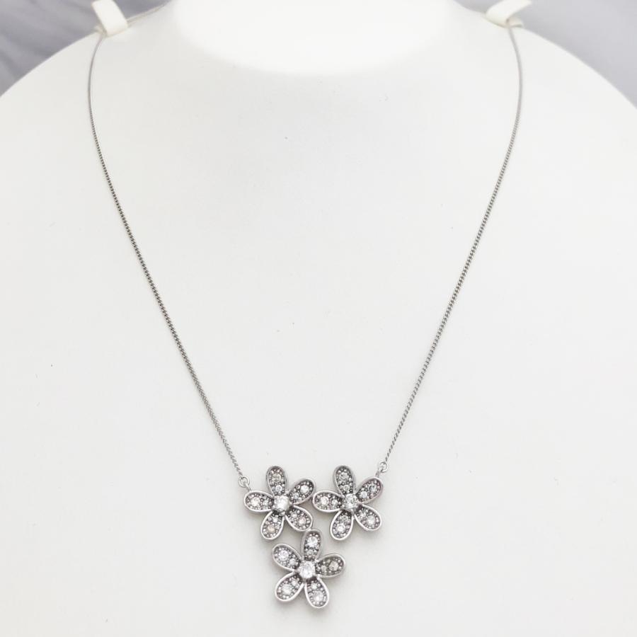 K18WG ダイヤ ネックレス フラワー D 0.263×3 : すぎ質店 - 通販  