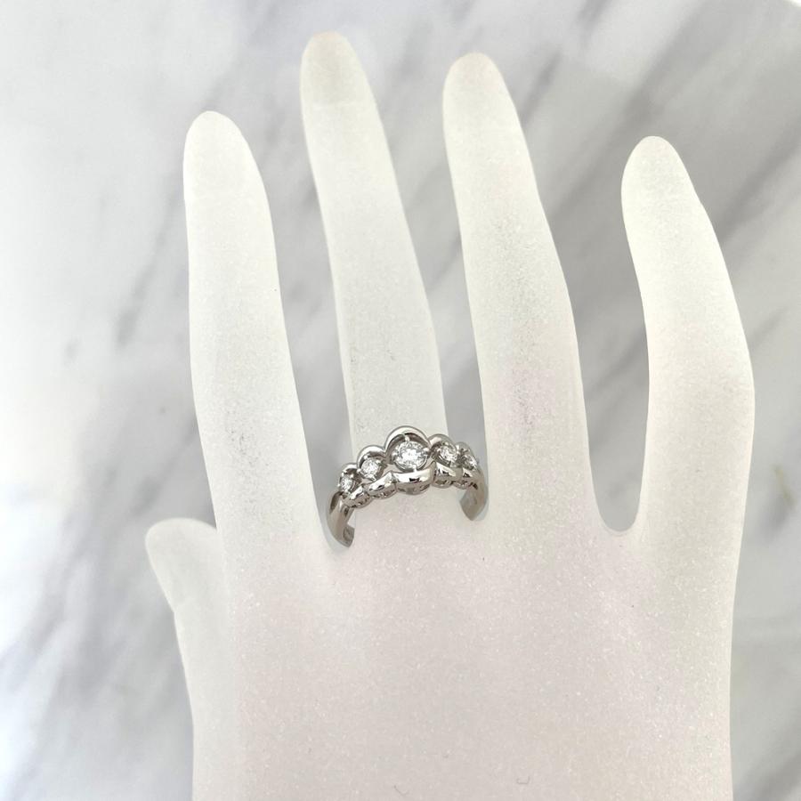Pt900 ダイヤ デザイン リング ダイヤ0.264ct 0.24ct 7.4g 14.5号 