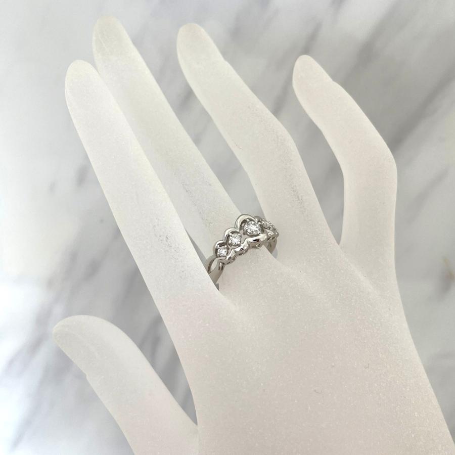 Pt900 ダイヤ デザイン リング ダイヤ0.264ct 0.24ct 7.4g 14.5