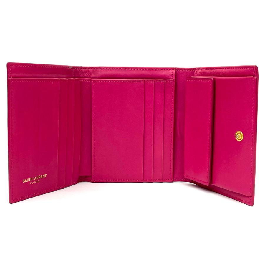 SAINT LAURENT 【中古】サンローランパリ PARIS 三つ折り財布