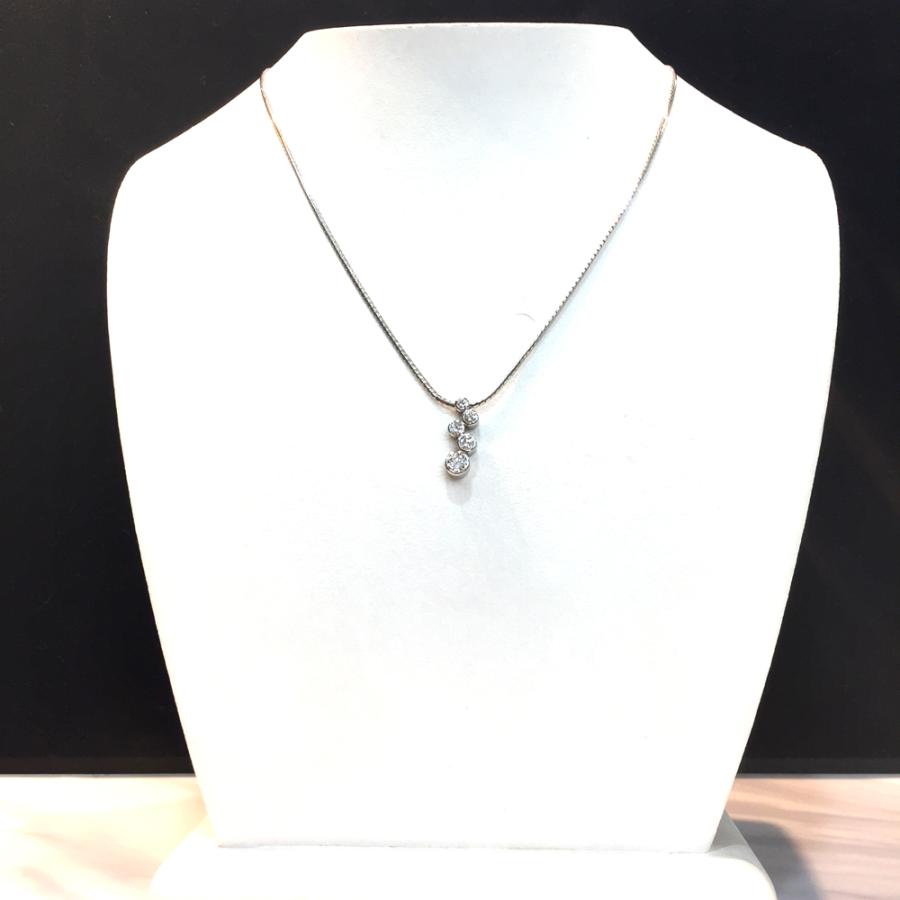 ダイヤ　Pt850 ネックス Pt850 ダイヤ デザインネックレス ダイヤ0.65ct ネックレス