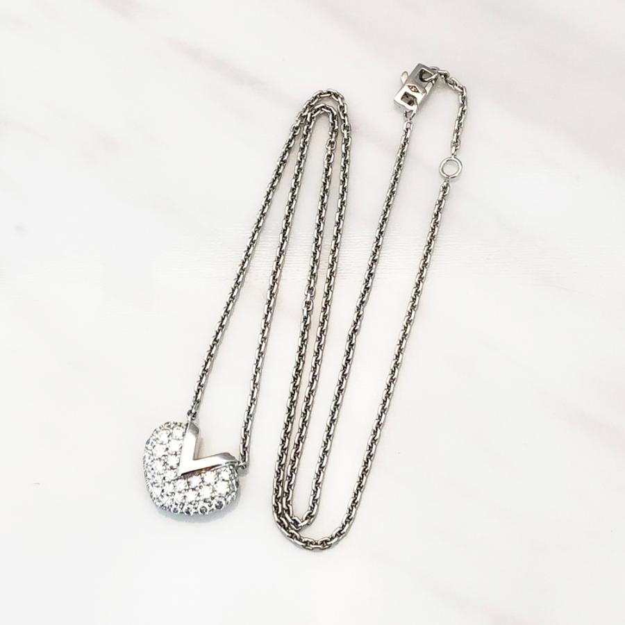 LOUIS VUITTON ルイヴィトン Vハート ダイヤ K18WG ネックレス : すぎ 