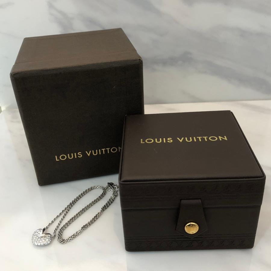 LOUIS VUITTON ルイヴィトン Vハート ダイヤ K18WG ネックレス : すぎ 