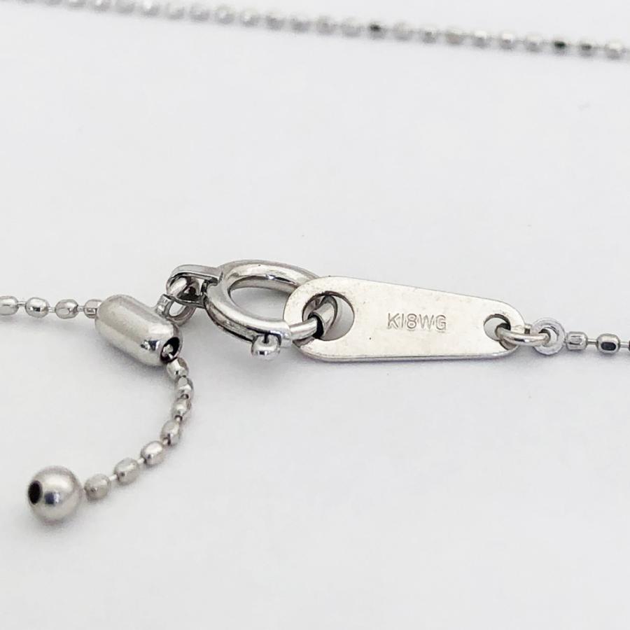 中古】K18WG ダイヤ プチネックレス D0.50ct レディース 一粒ダイヤ  