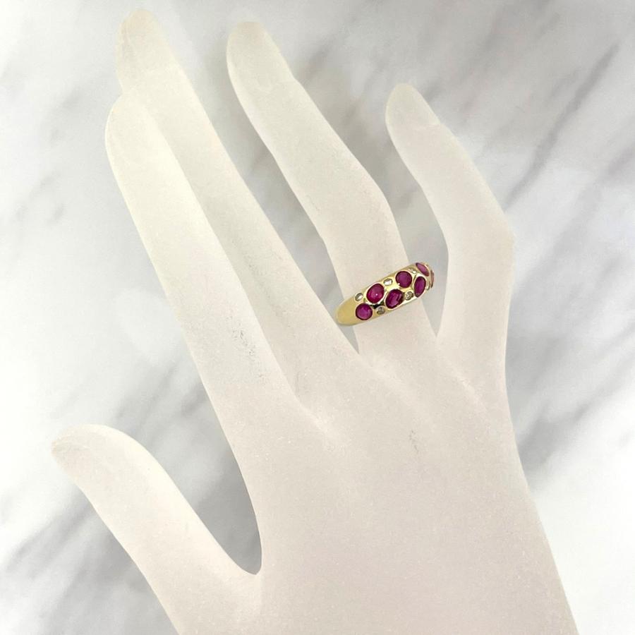 K18 ルビー ダイヤ ファッションリング R 1.72ct D 0.20ct 12号 5.5g