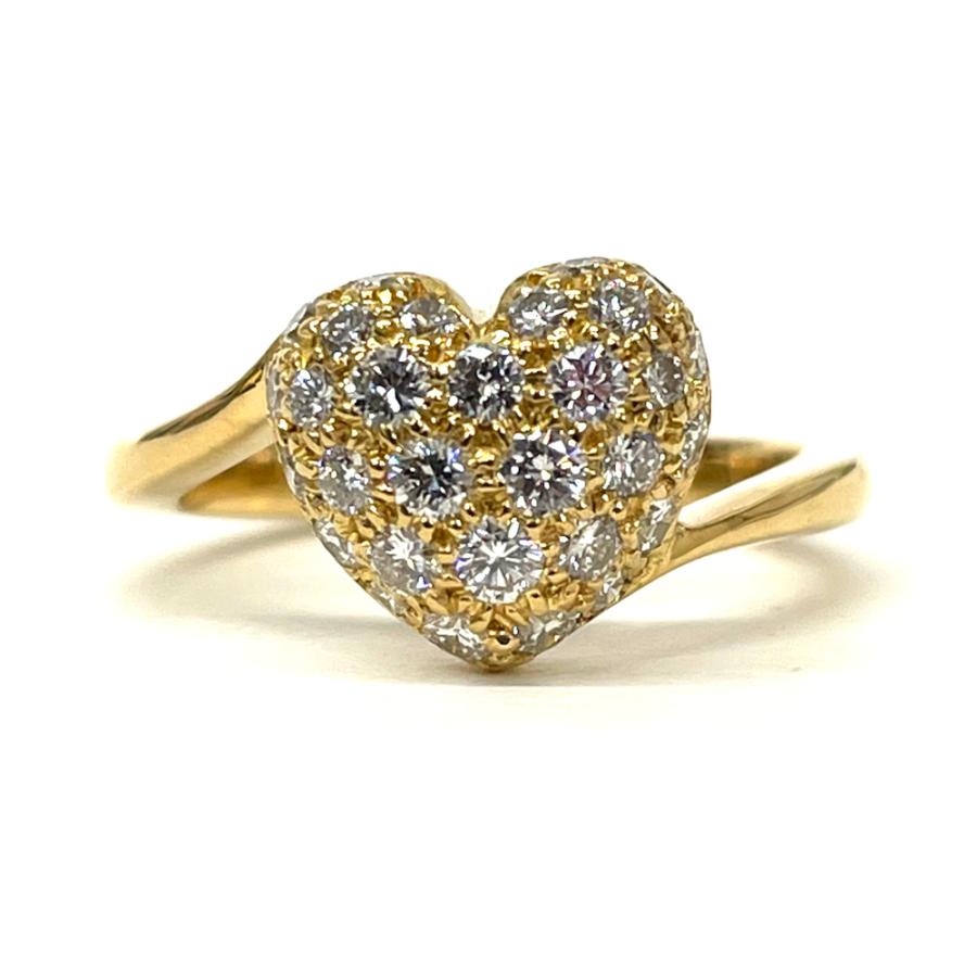中古 カルティエ Carter ハートシェイプ ウィズ パヴェ ダイヤリング 49 3 9ｇ 指輪 すぎ質店 通販 Yahoo ショッピング