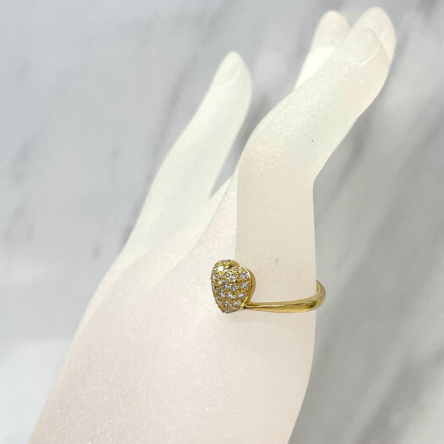Cartier 【中古】カルティエ CARTER ハートシェイプ ウィズ パヴェ 