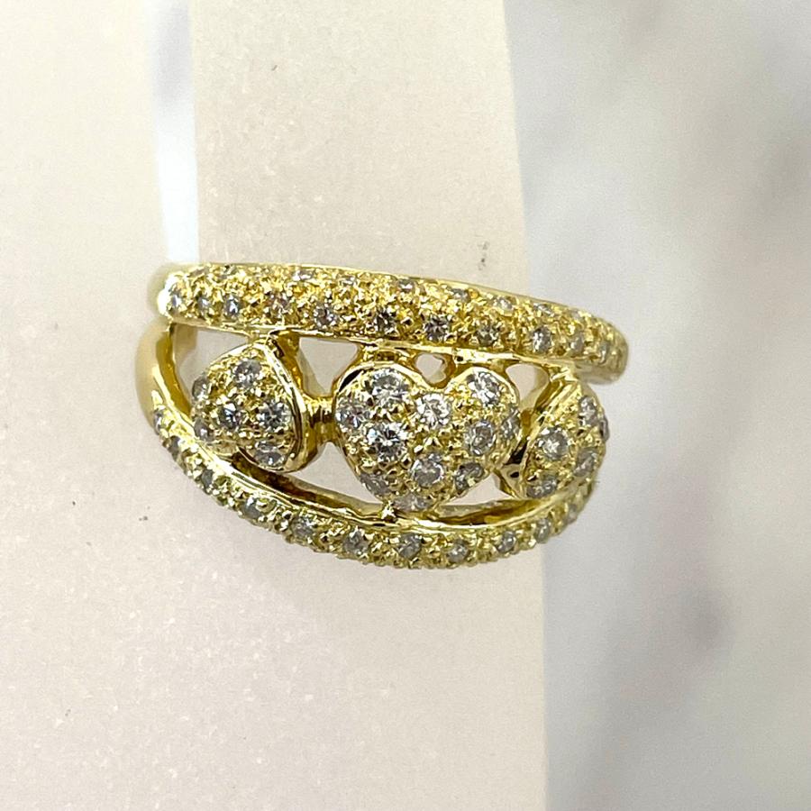 ポンテヴェキオ Ponte Vecchio K18YG ダイヤ0.50ct 10号 リング ハート 