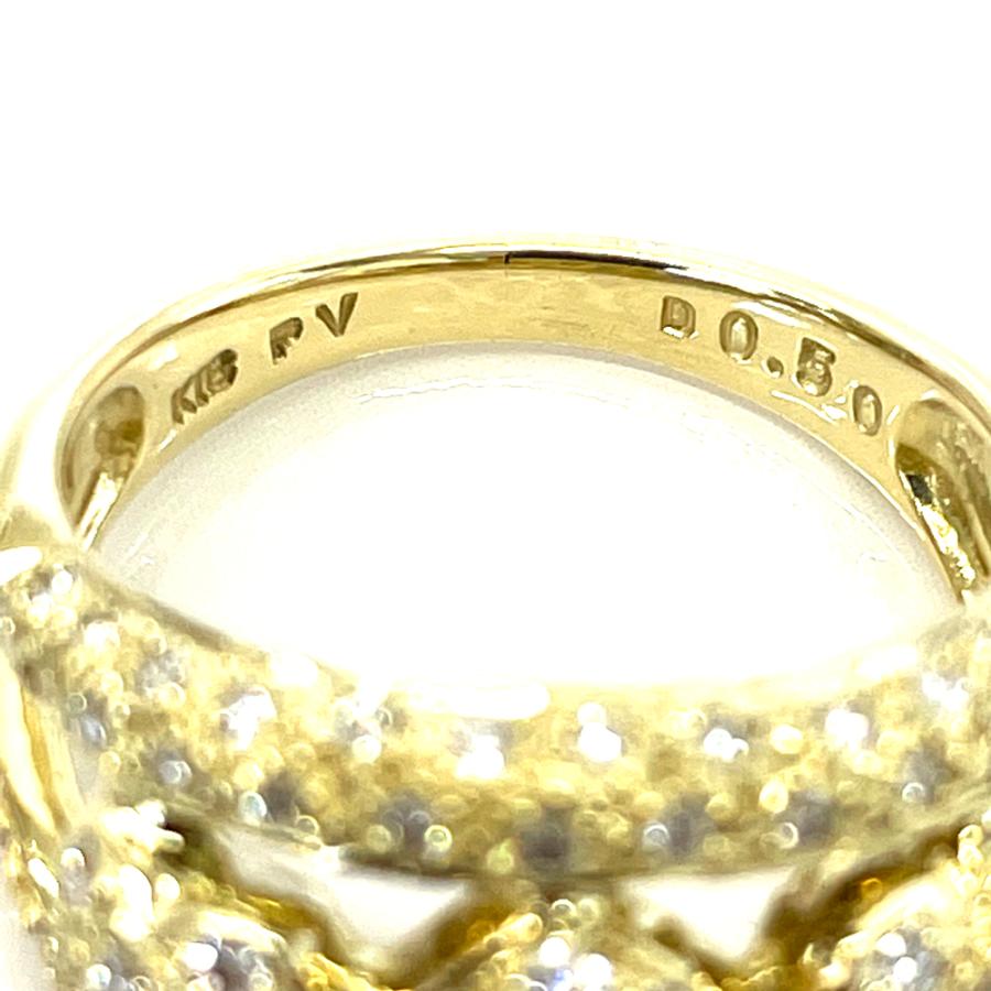 ポンテヴェキオ Ponte Vecchio K18YG ダイヤ0.50ct 10号 リング ハート 