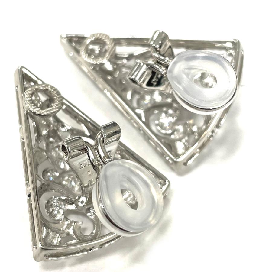 中古】Pt950 ダイヤ イヤリング D0.10ct×2 13.2g ワンタッチ式 