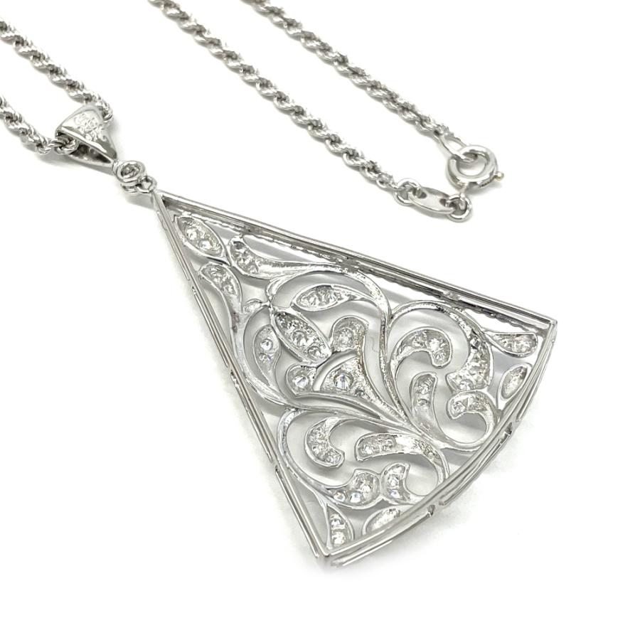 クイーン QUEEN Pt950 ダイヤ ネックレス D0.85ct 60cm  