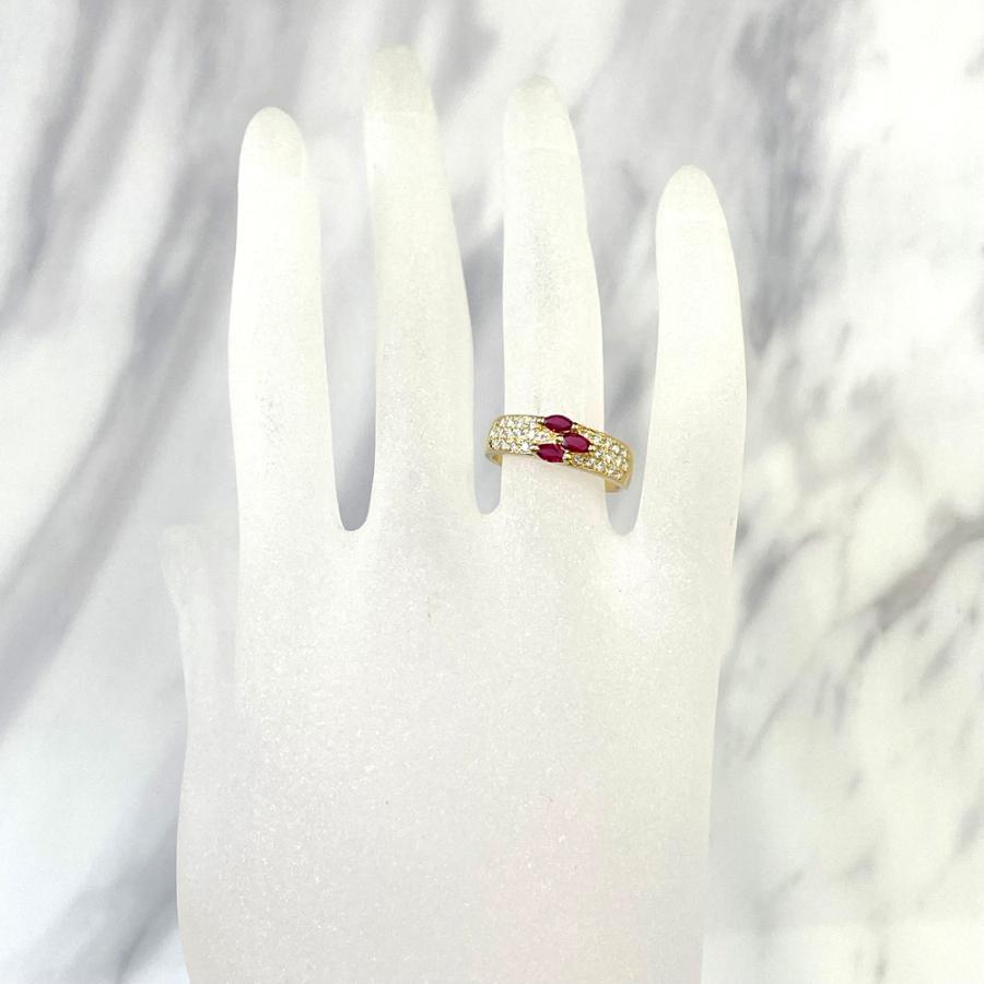 Queen（DAMIANI） 【中古】クィーン Queen K18 ルビー ダイヤ リング  