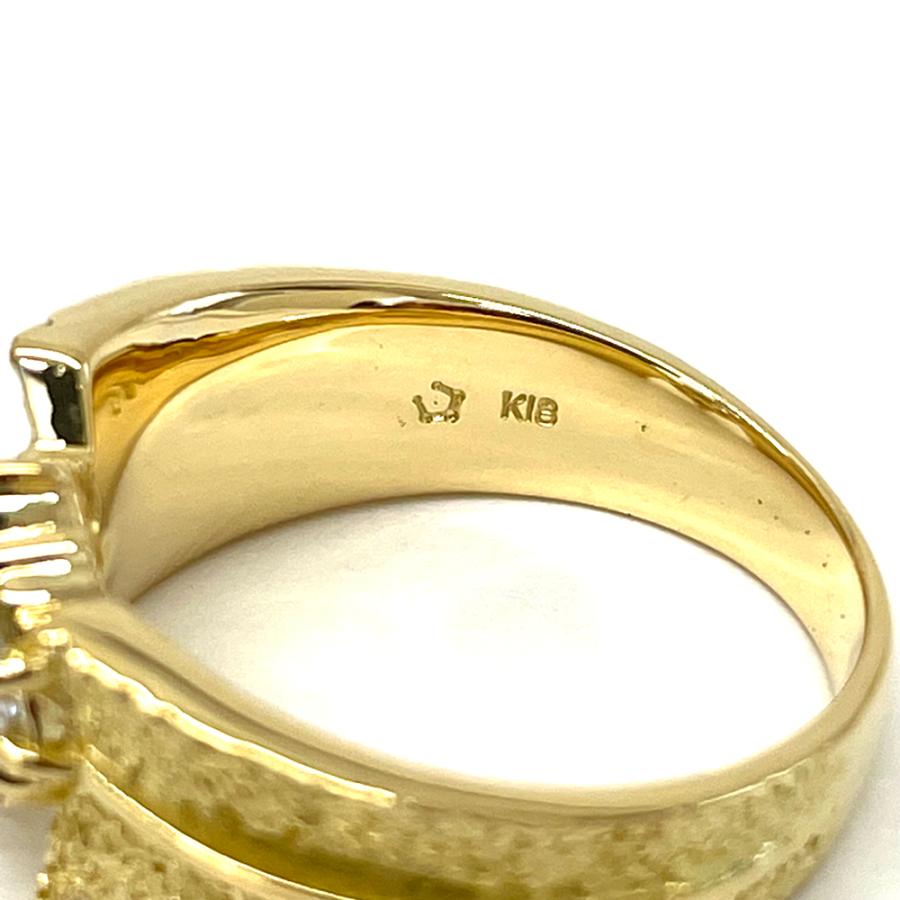 中古】星の砂 HOSHI no SUNA K18 ダイヤ リング 10号 指輪 D0