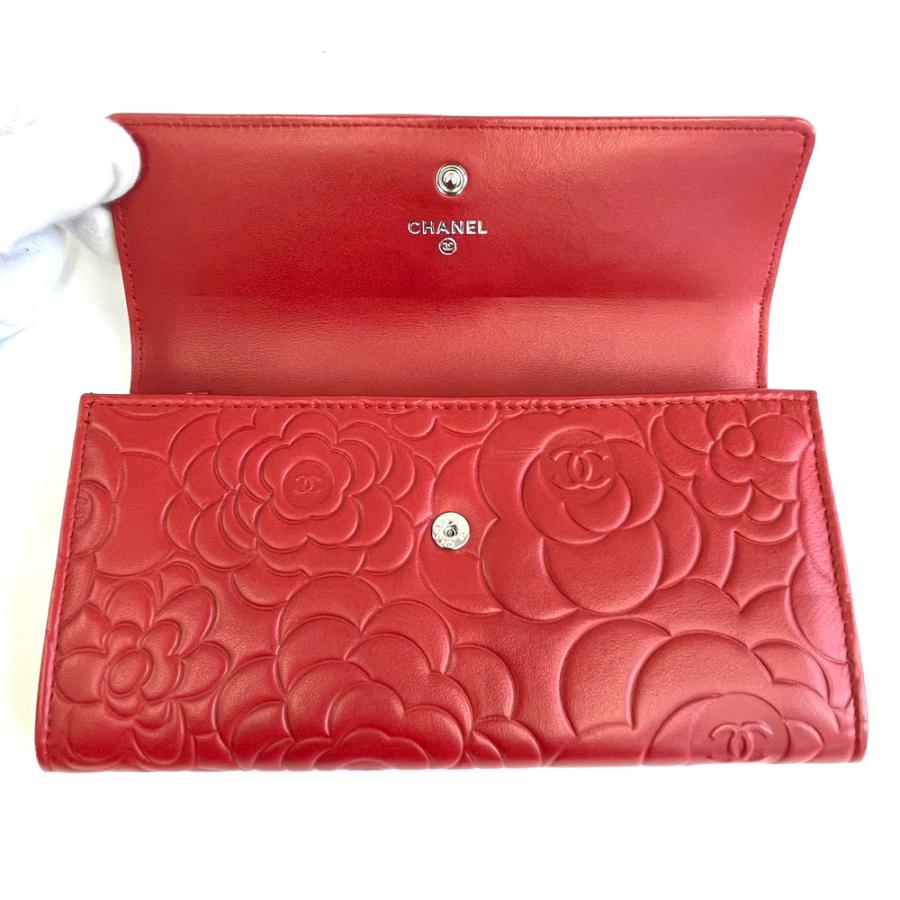 CHANEL 【中古】シャネル CHANEL カメリア 二つ折り 長財布 CHANEL 【中古】シャネル CHANEL カメリア 二つ折り 長財布