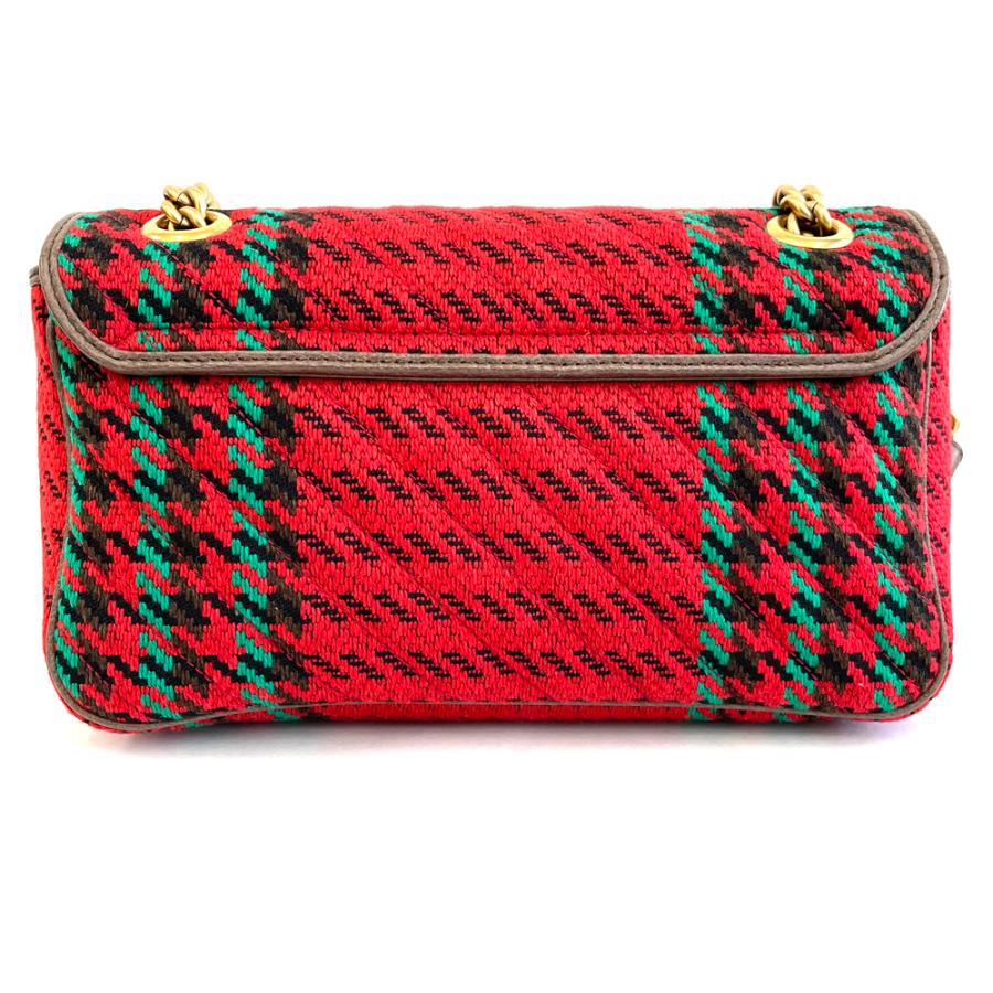 GUCCI 【中古】グッチ GUCCI GGマーモント ツイード チェーン 