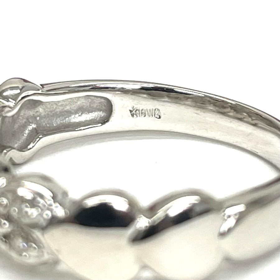 K18WG　ダイヤ　ハート　リング　　D0.10ct　10号　指輪 K18WGダイヤハートリングD0.10ct10号指輪