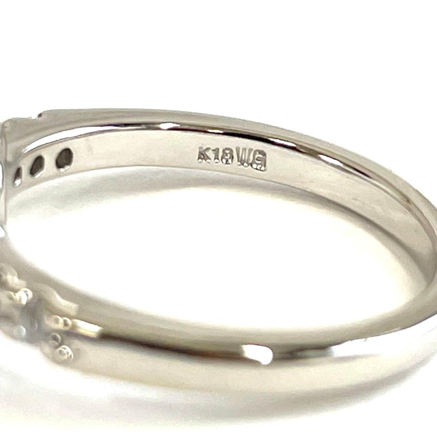K18WG ダイヤ リング サイズ9.5号 ホワイトゴールド ダイヤ0.30ct  