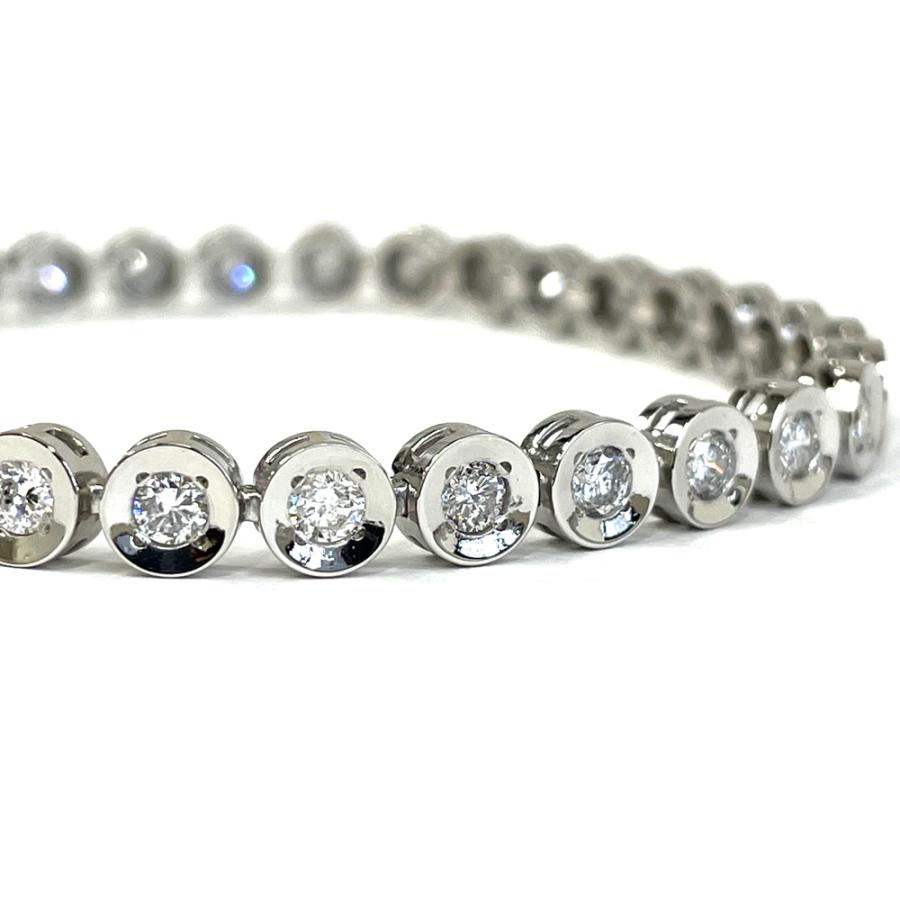 中古】Pt850 ダイヤ テニス ブレスレット D3.00ct 内径約17cm プラチナ 