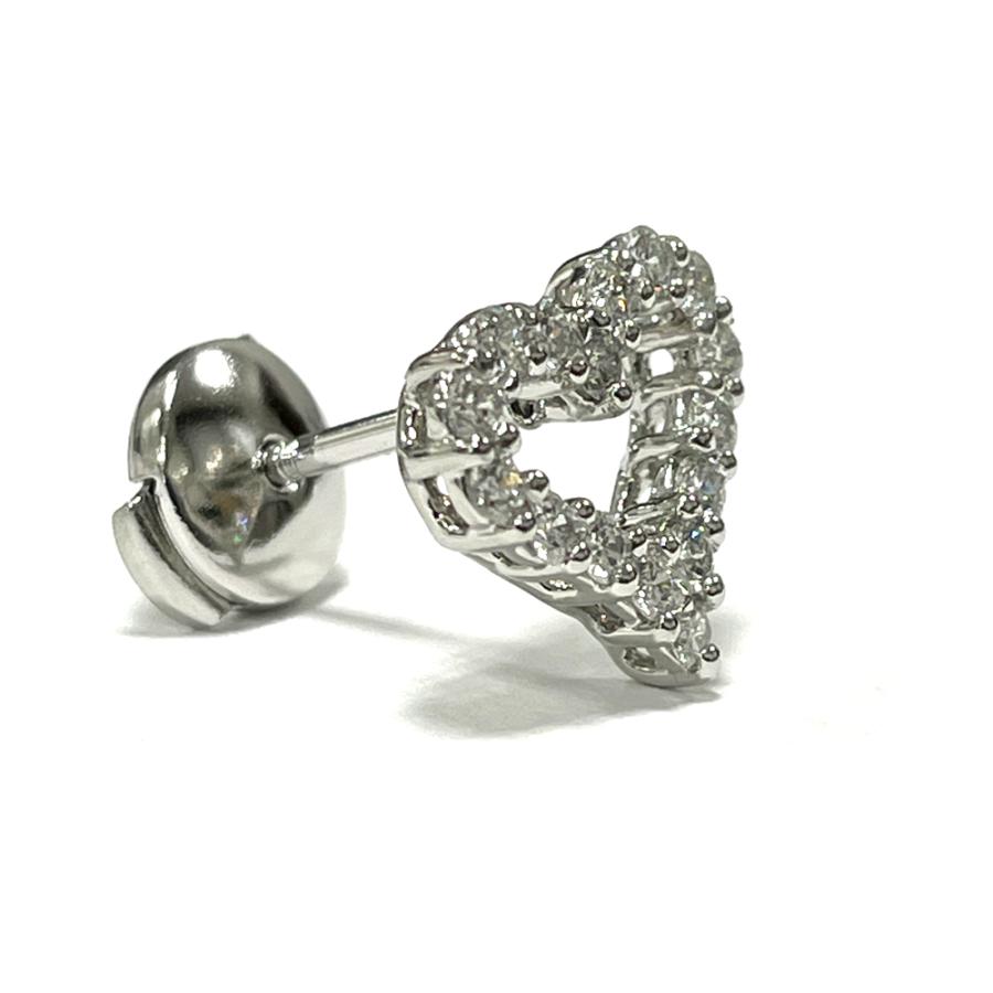 【中古】ティファニー TIFFANY&Co.　ハート　ダイヤモンド　ピアス　Pt950　プラチナ　ピアス片方　2.3ｇ_1