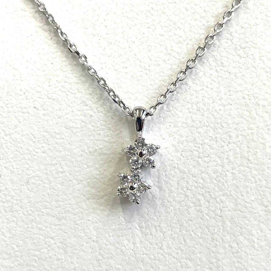 中古】PWG9(K9) ダイヤモンド ネックレス スター 星モチーフ D0
