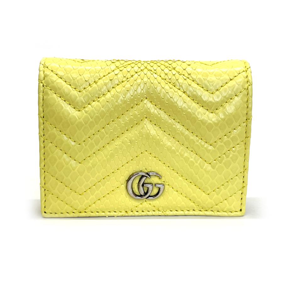 GUCCI（グッチ） 【中古】グッチ 二つ折り財布 パイソンレザー