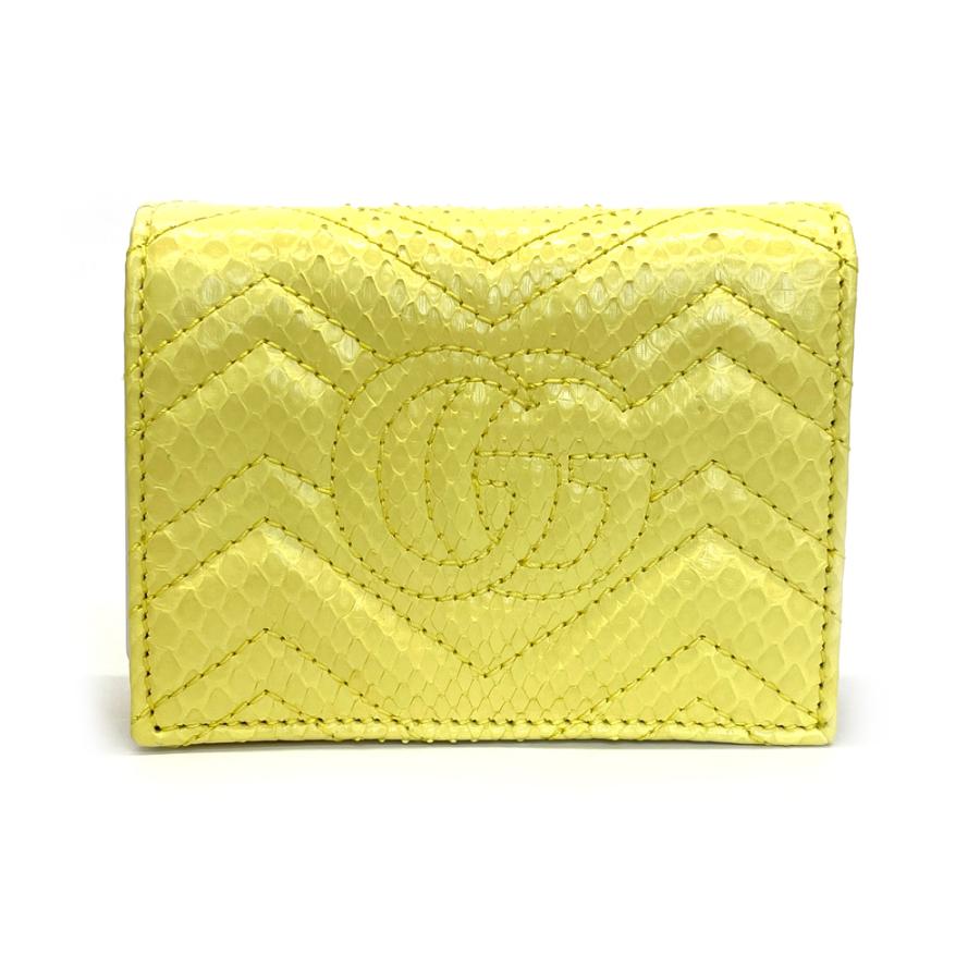 GUCCI（グッチ） 【中古】グッチ 二つ折り財布 パイソンレザー 
