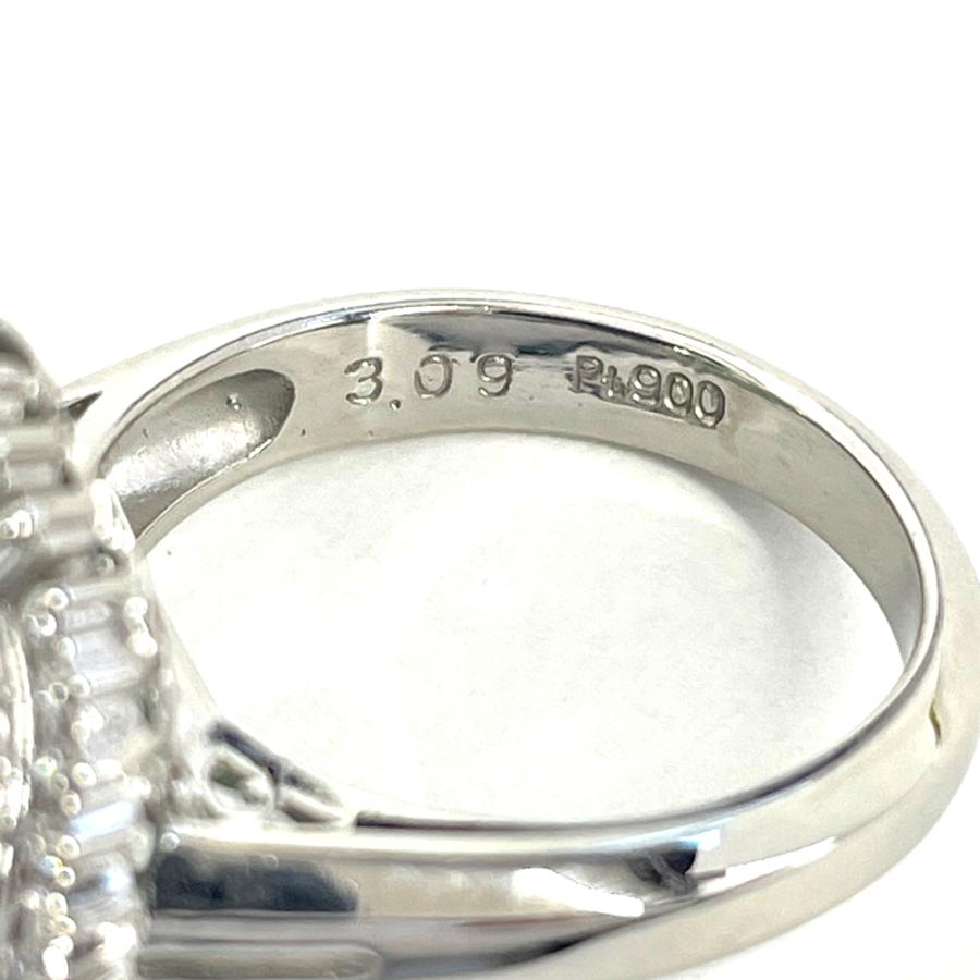 Pt900 エメラルド ダイヤ ファッションリング 指輪 E3.09ct D0.78ct 11 