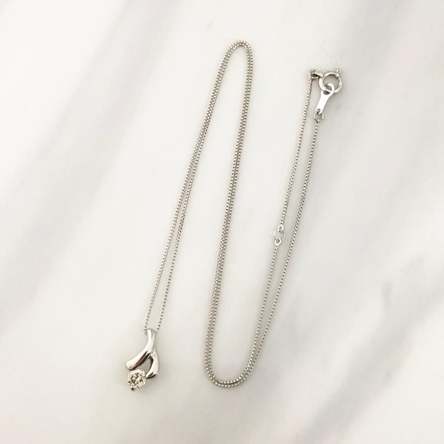 Pt999 Pt850 ダイヤ入 ネックレス 0.20ct
