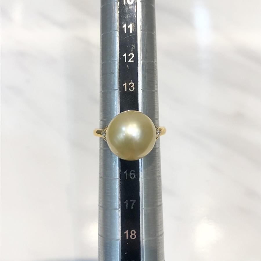 K18 ゴールデンパール ファッションリング 12.5mm 15号 重さ：5.9g 