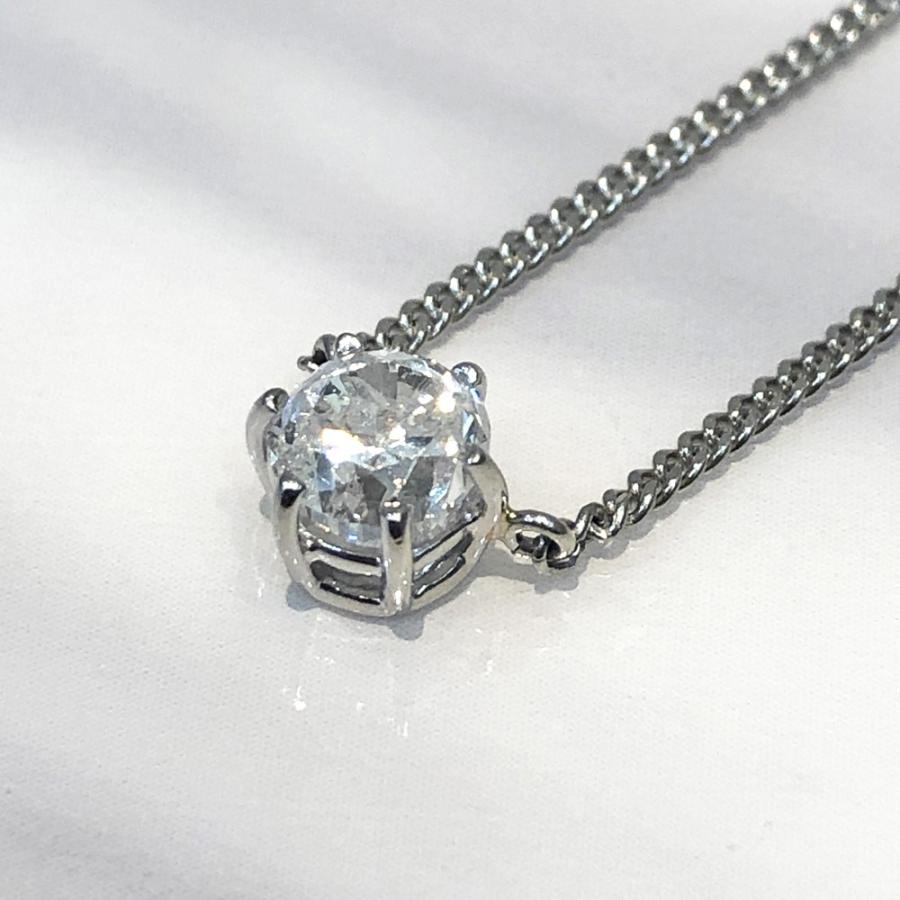 プラチナ ダイヤモンド ネックレス プリンセスカット 0.32ct