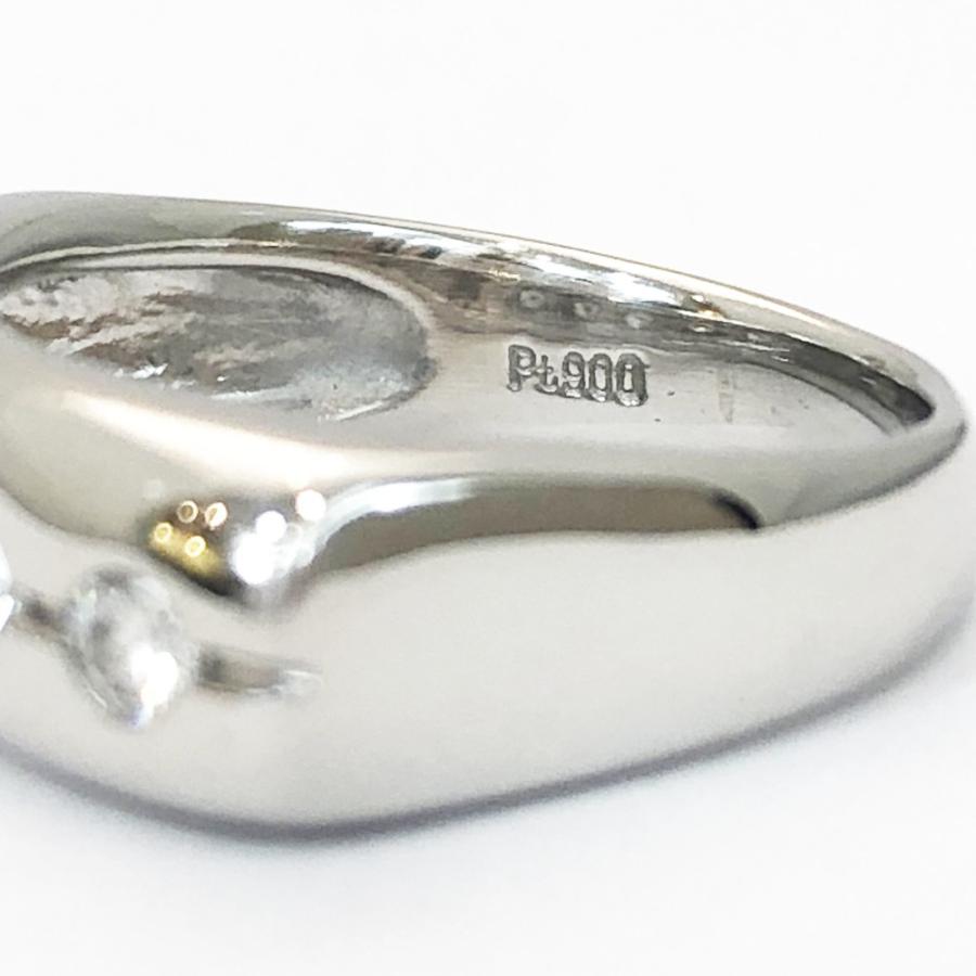中古美品】Pt900 ダイヤ ファッション リング ダイヤ0.37ct 12号 重さ 
