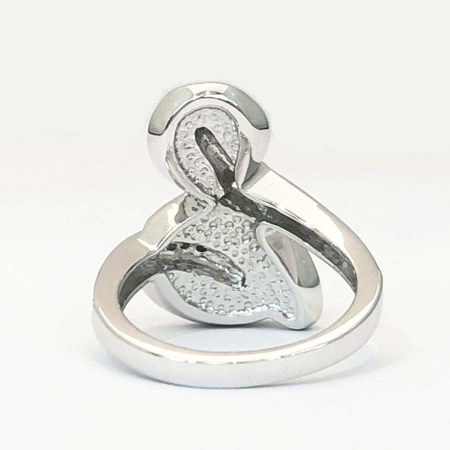 K18WG ダイヤ シェル ファッション リング ダイヤ0.18ct 13号 重さ  